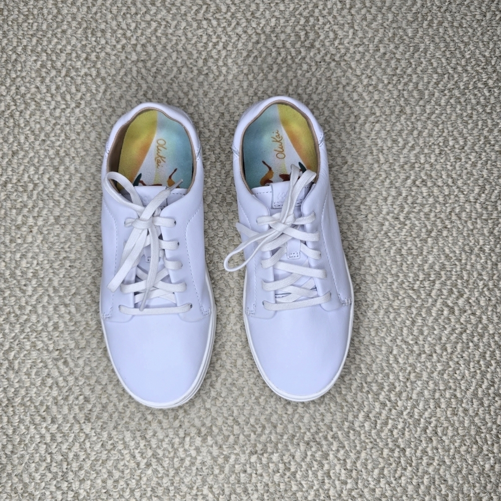 OluKai White Leather Women's Sneakers